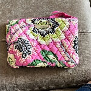 Vera Bradley Pink and Green Quilted Cosmetic Bag